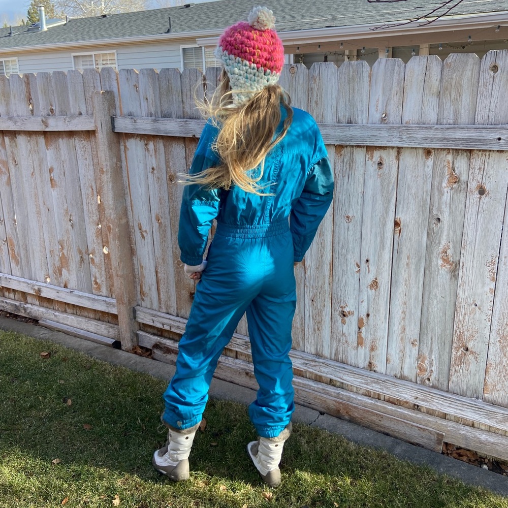 VINTAGE 80’s Retro Snow Suit Coveralls Onesie Ski Powder Bibs 🤩RARE GEM!